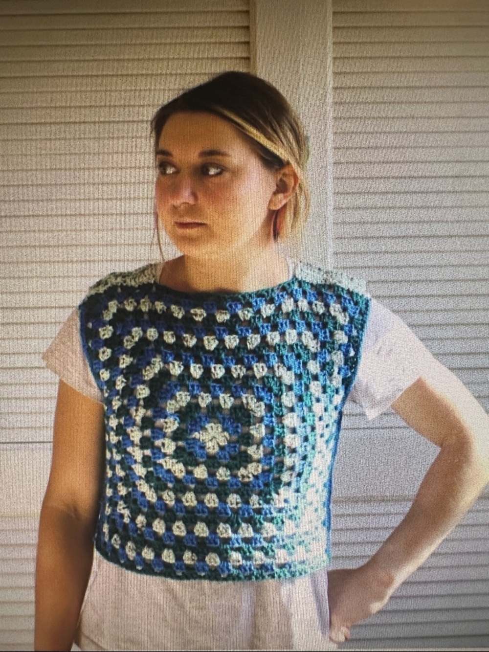 Handmade Crochet Granny Square Vest Top